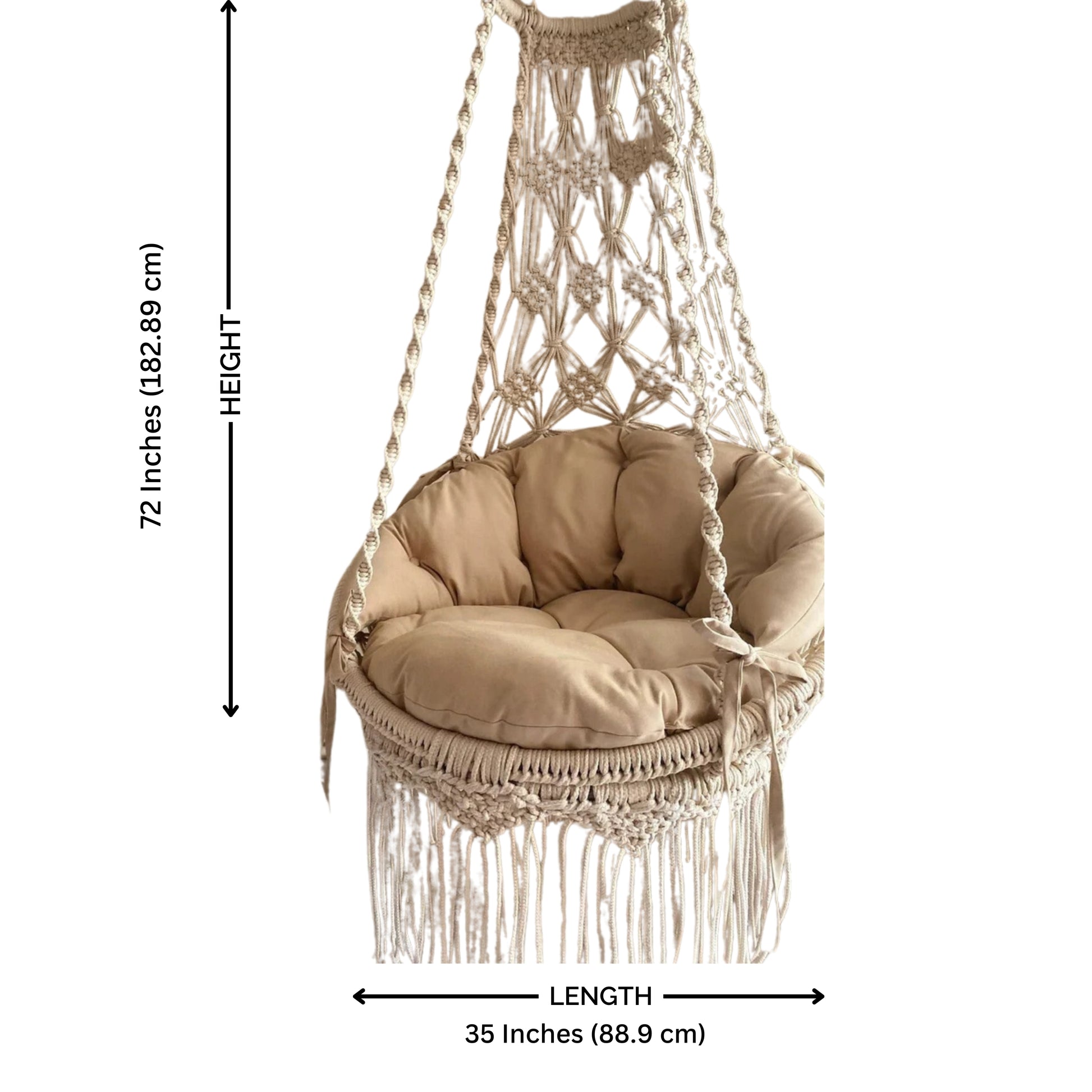 Bohemian macrame swing for indoor 30 Inches