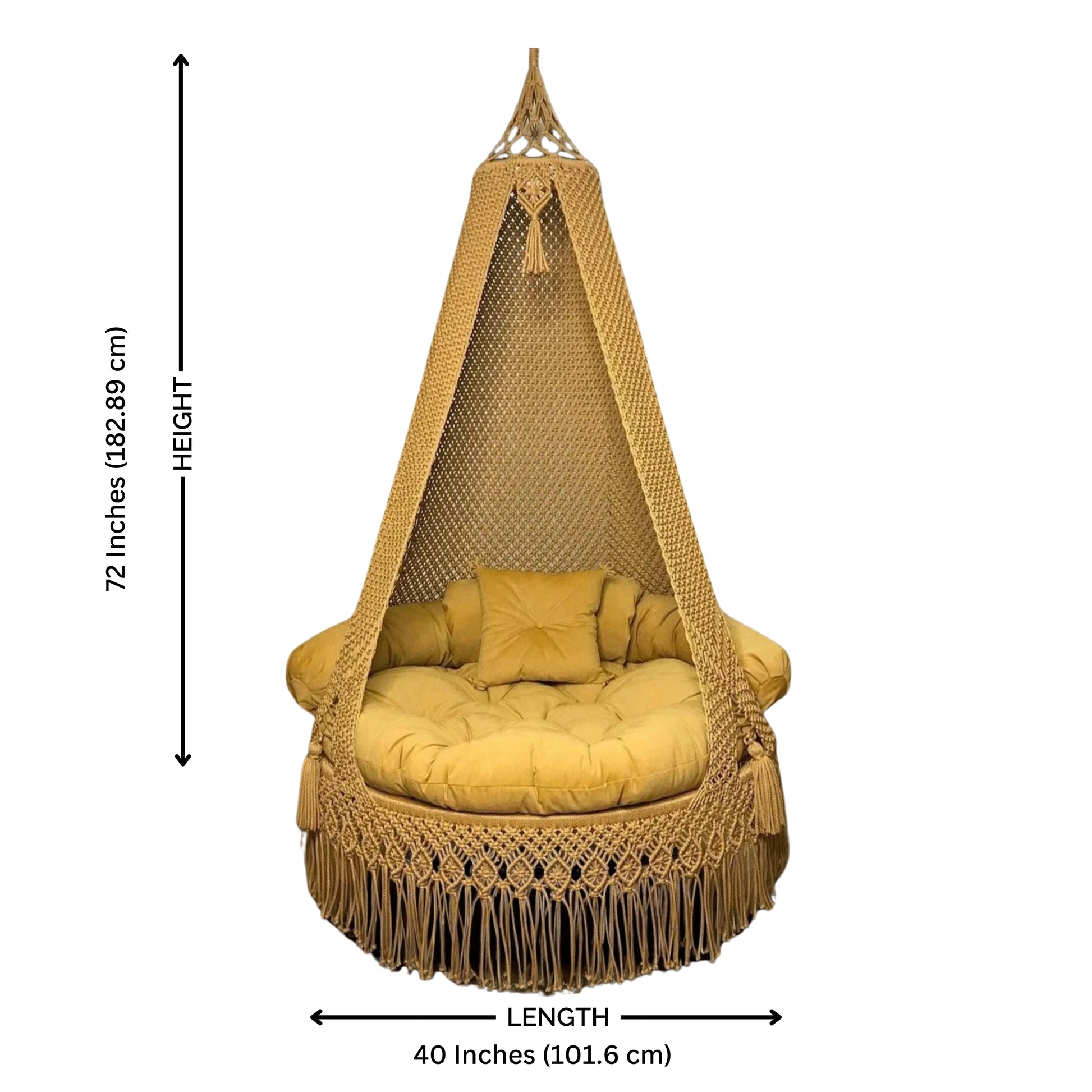 Outdoor Mustard Yellow Macrame swings