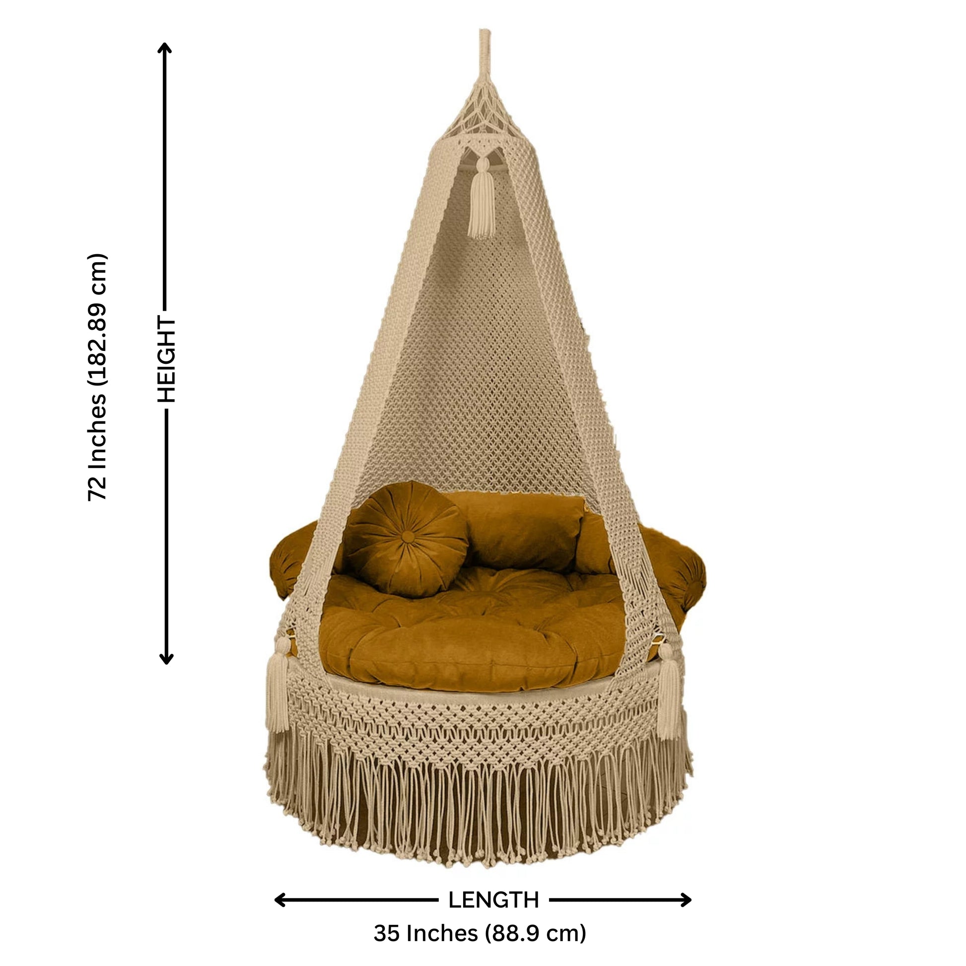 Peach Macrame hammock swing 35 inches