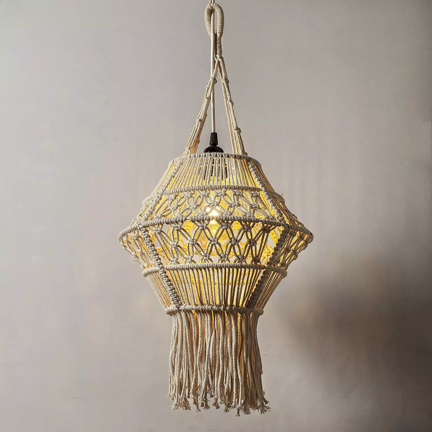 Macrame Cotton light lamp for home