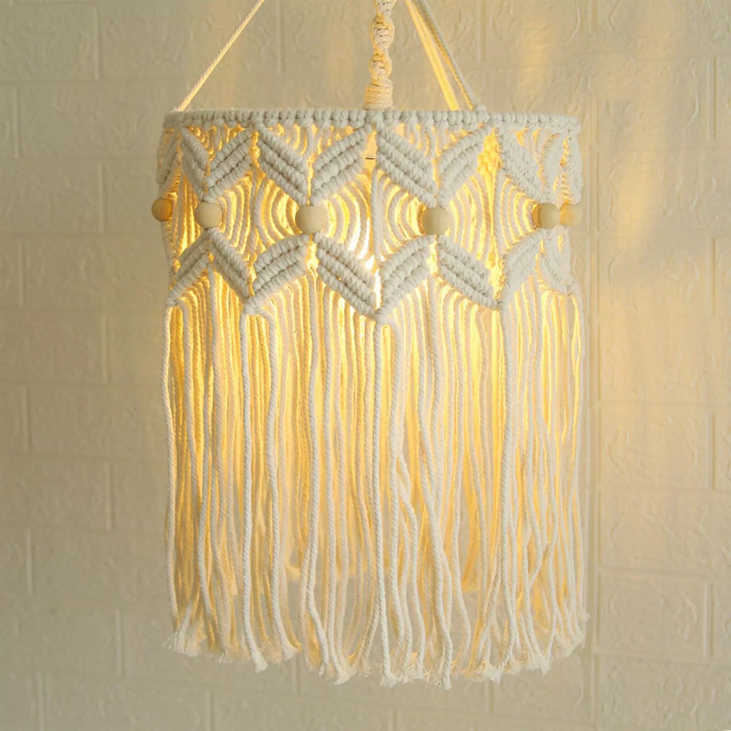 Boho Macrame lampshade for home