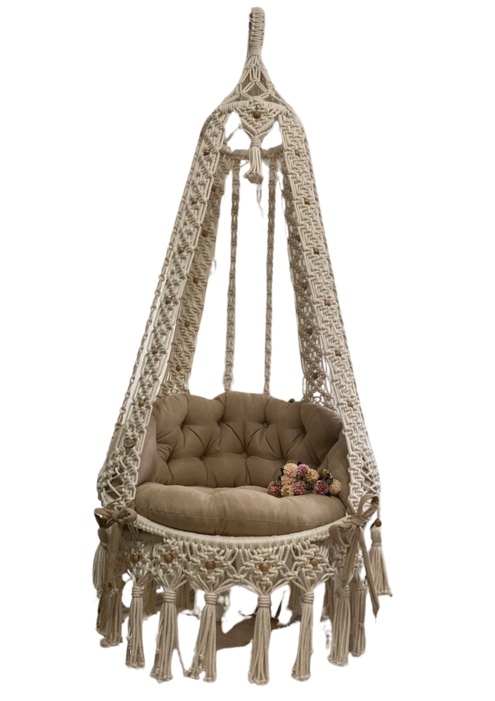 Brown Macrame hanging Chair swing 35 Inches