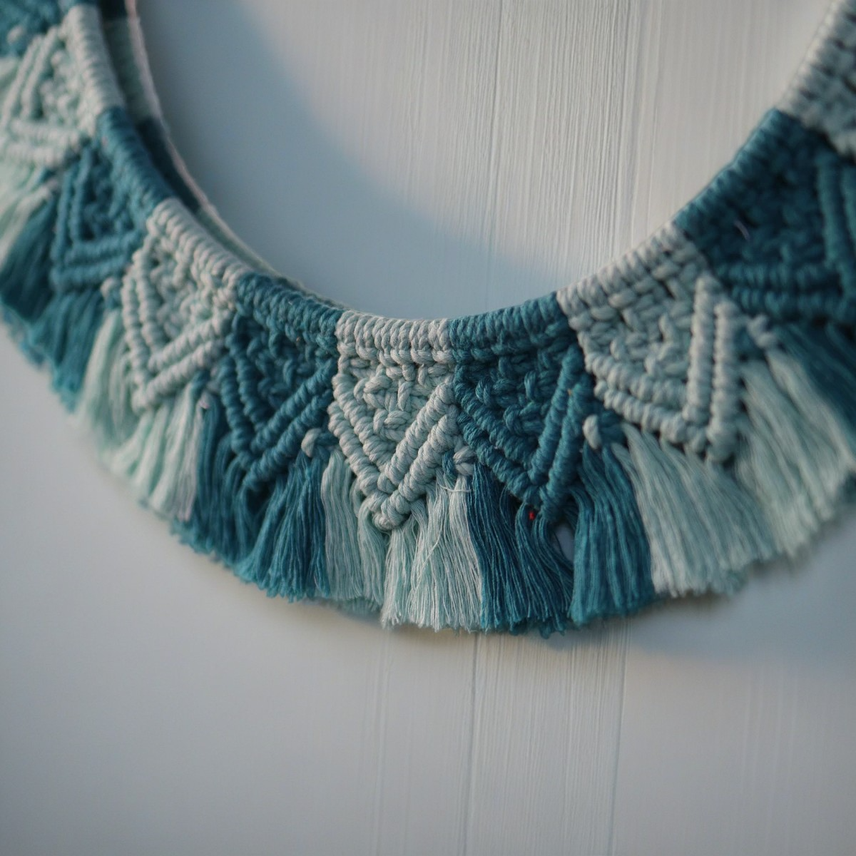 Ocean Breeze Macrame hanging round Mirror