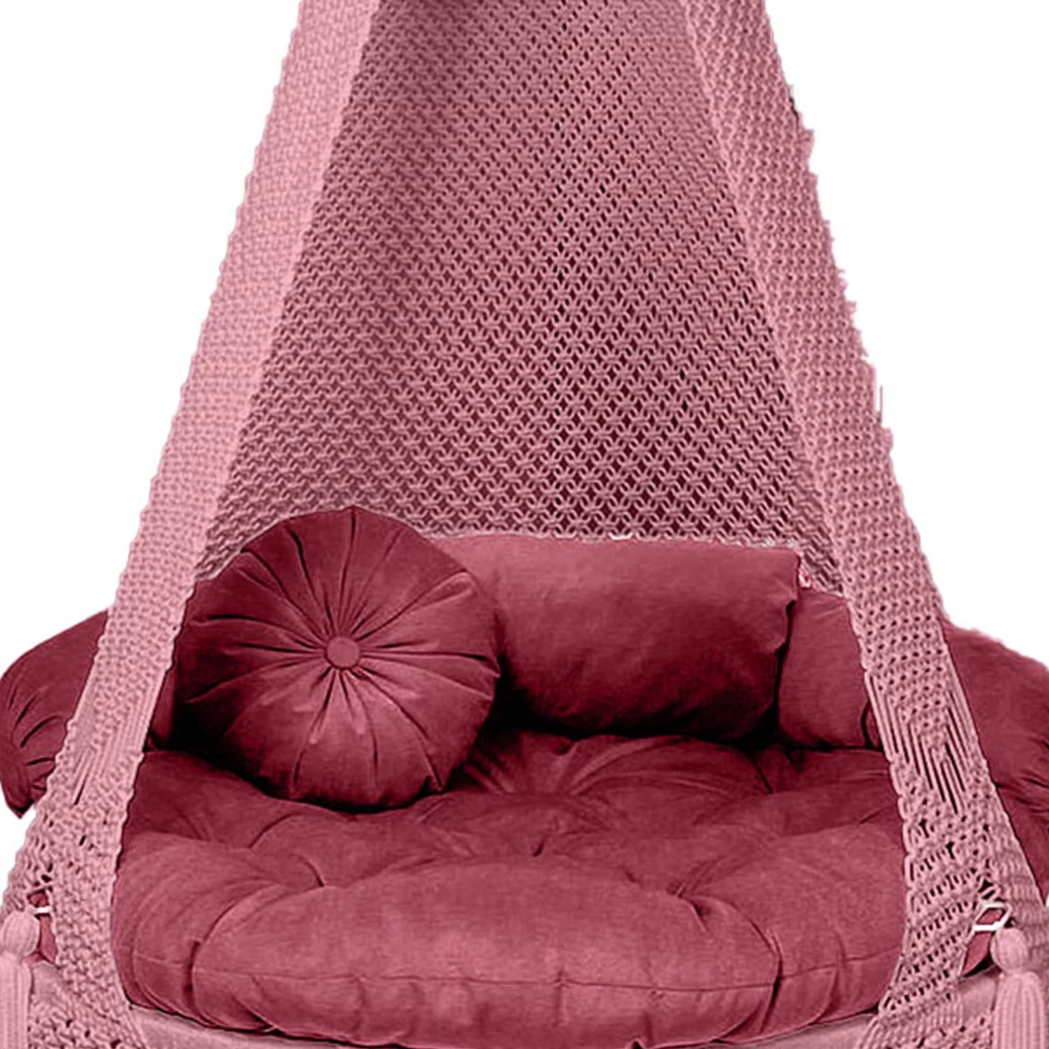 Red Macrame Swing for single person 35 Inches