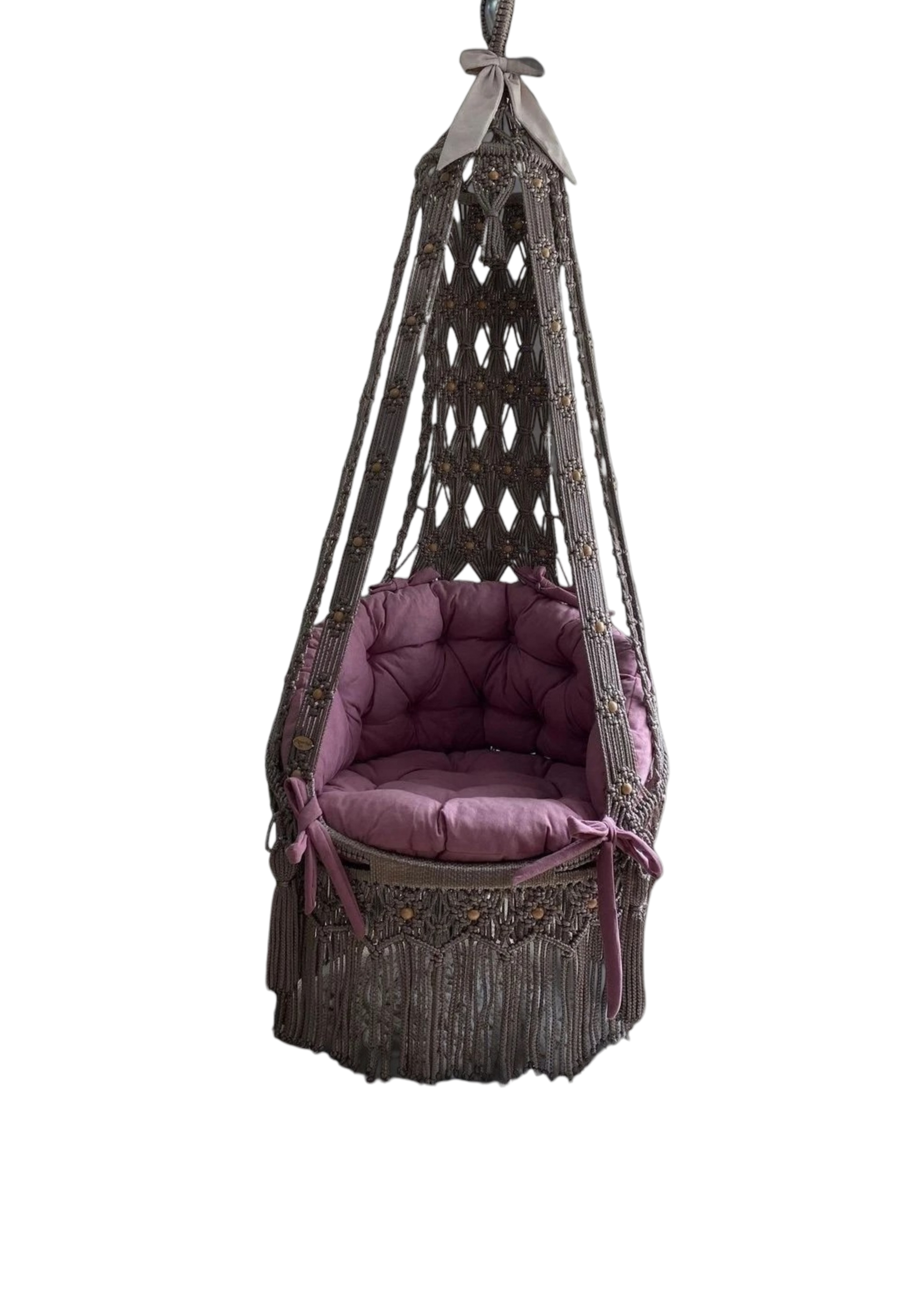 Lavender Macrame swing chair for outdoor