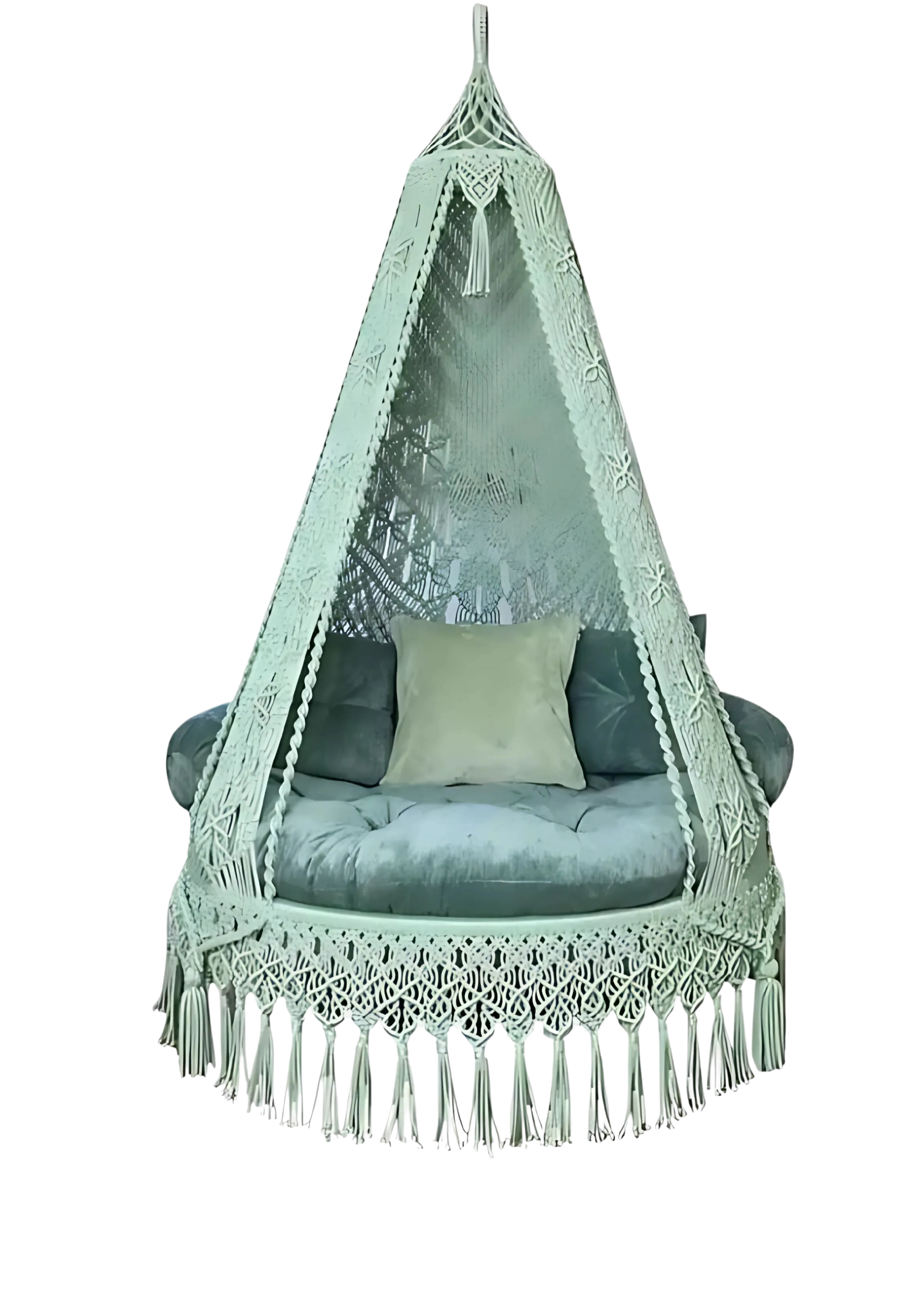 Forest Green Macrame Swing handcrafted for adults