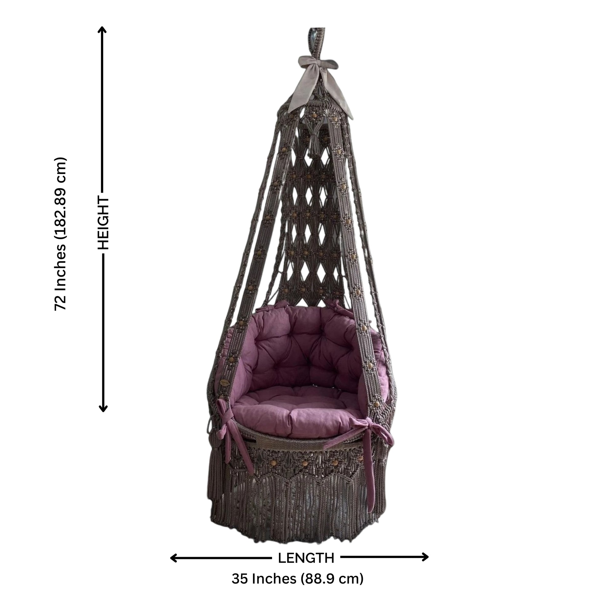 Lavender Macrame swing chair for outdoor