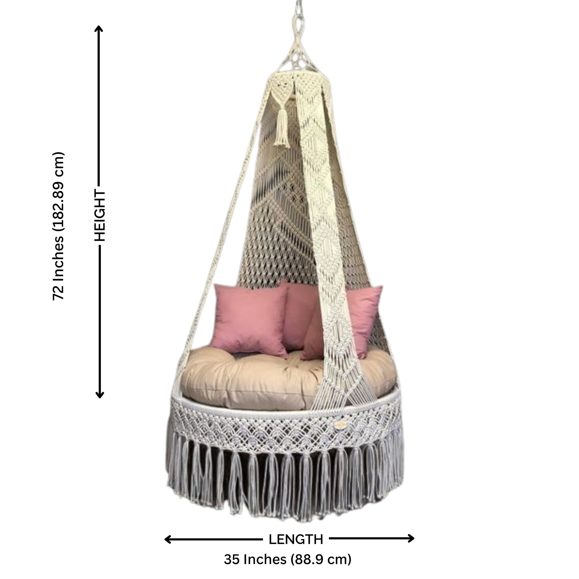 Hanging buttercup Macrame swing for adults 35 Inches