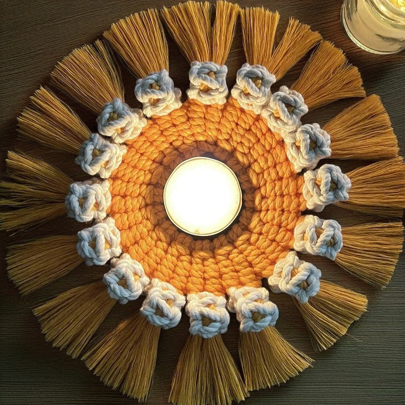 Handmade macrame mat for home decor