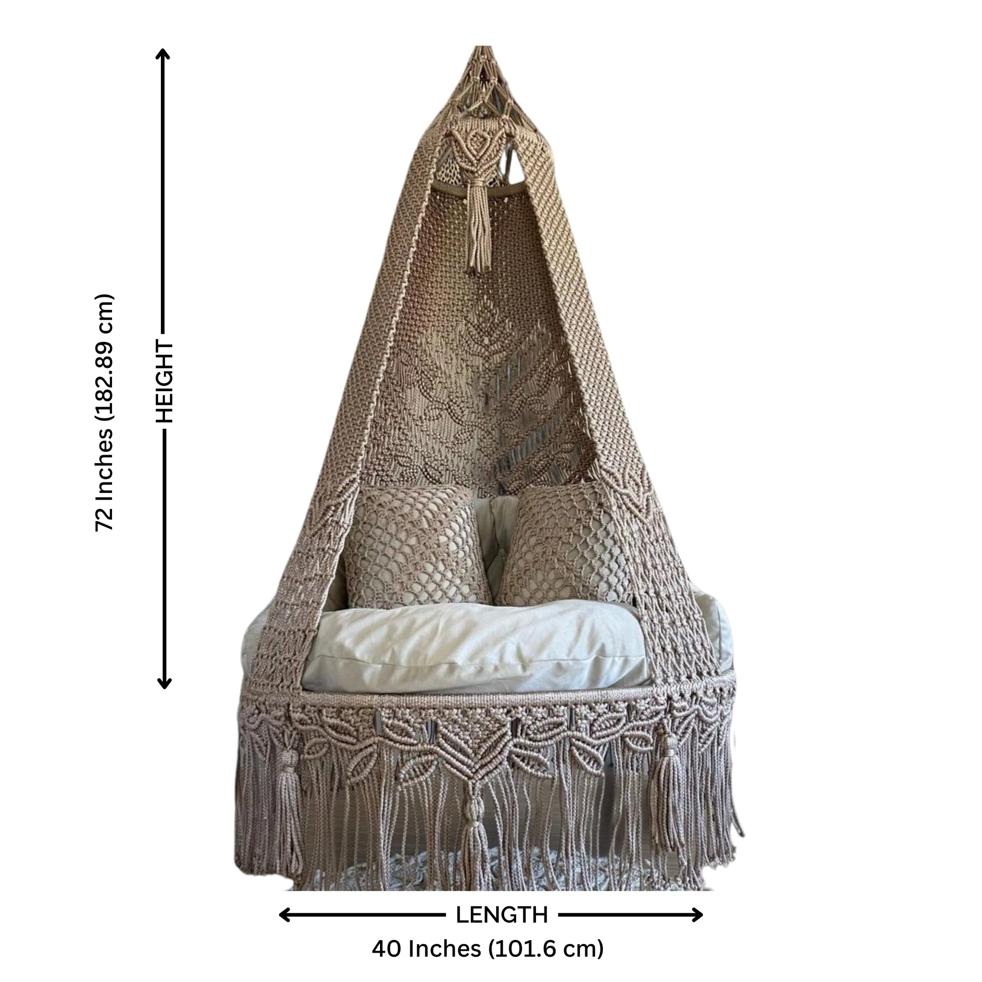 Walnut macrame swing