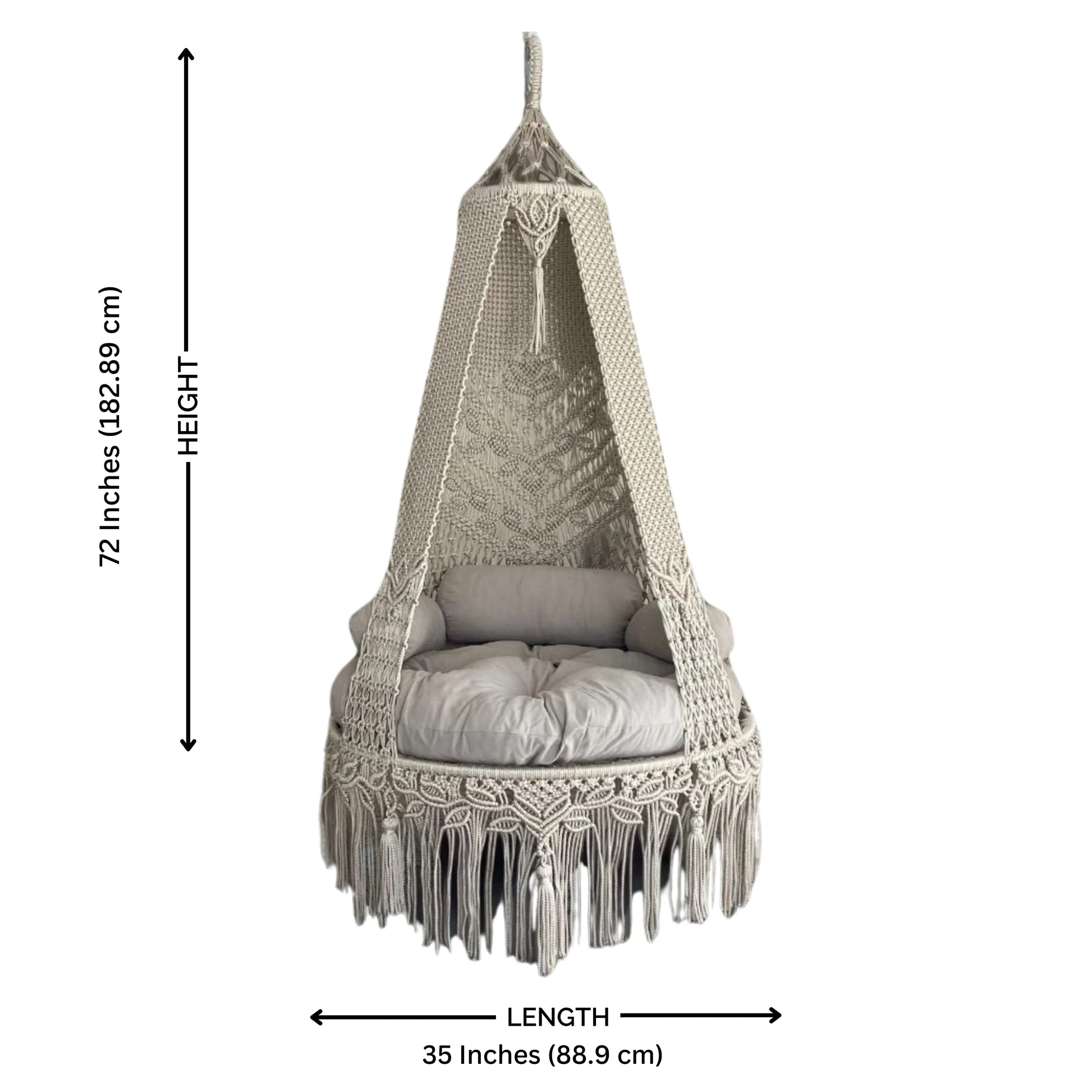 Macrame hanging swing for kids and adults 35 inches