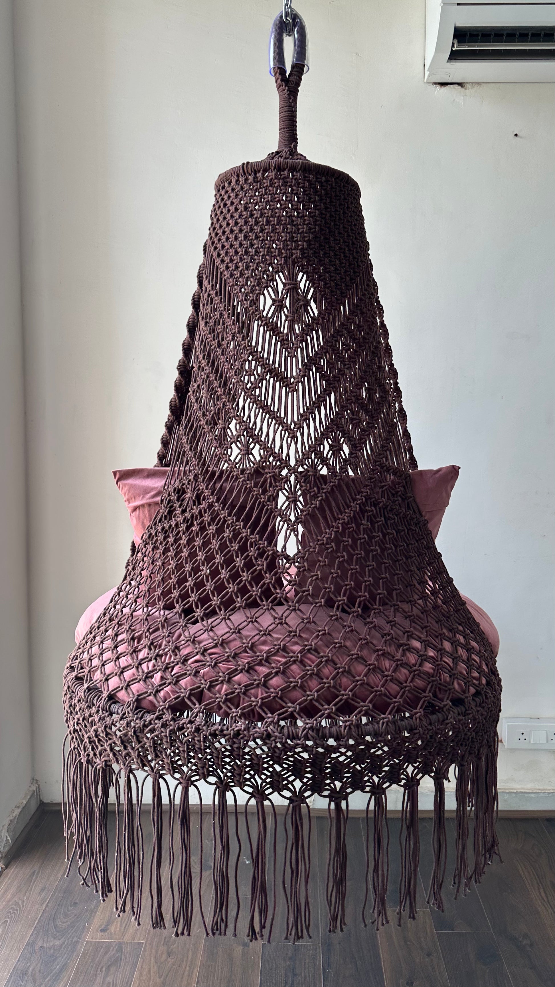 Berry Bloom Macrame Swing
