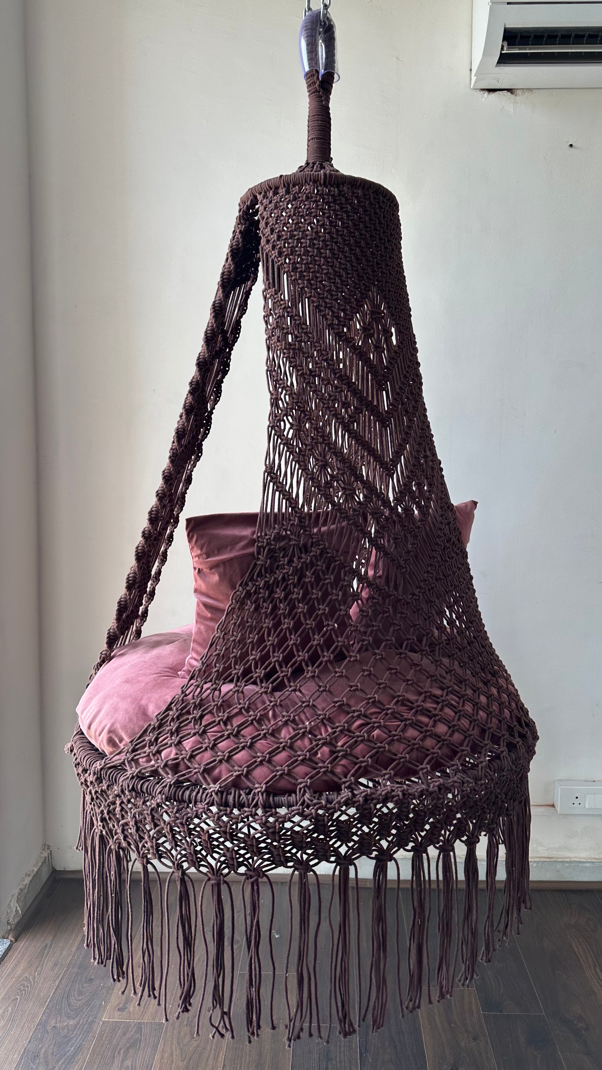 Berry Bloom Macrame Swing