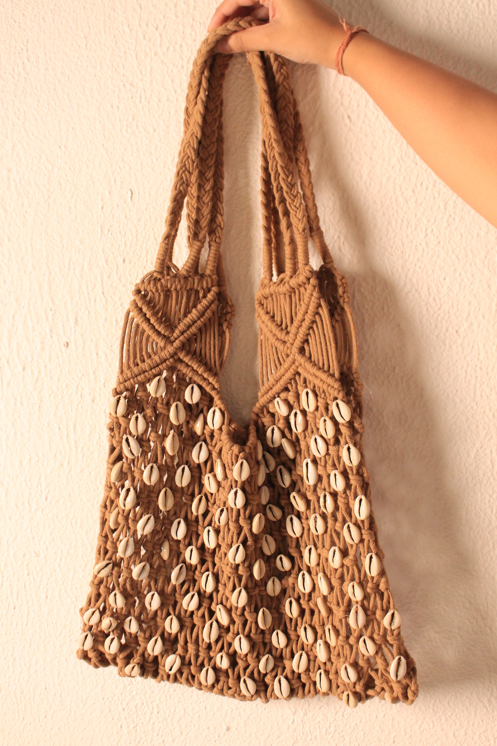 Daisy Macramé Tote – Floral-Inspired Cotton Rope Bag