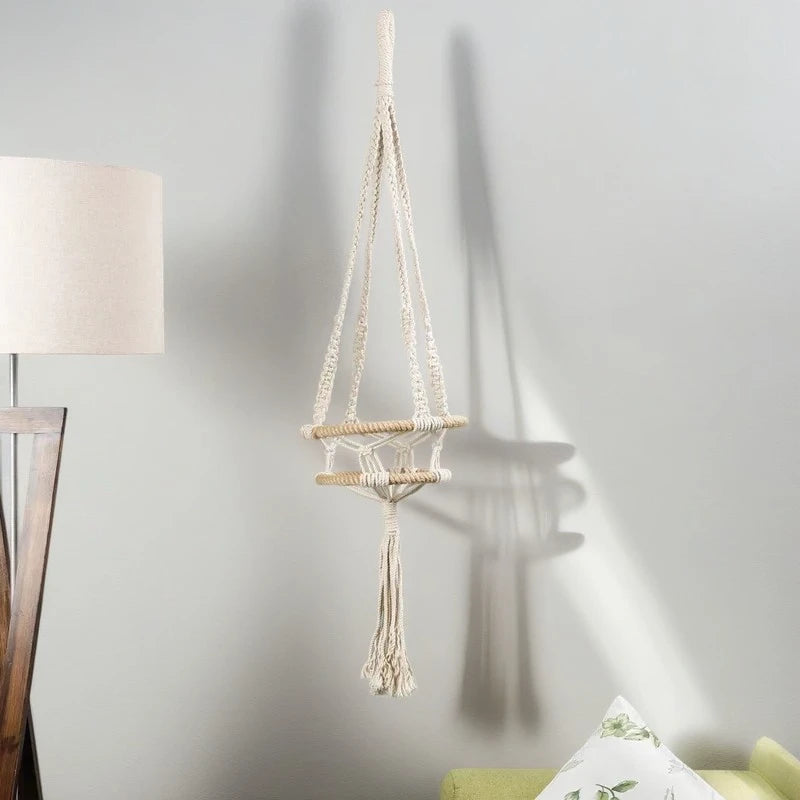 Macrame hanging plant pot holder