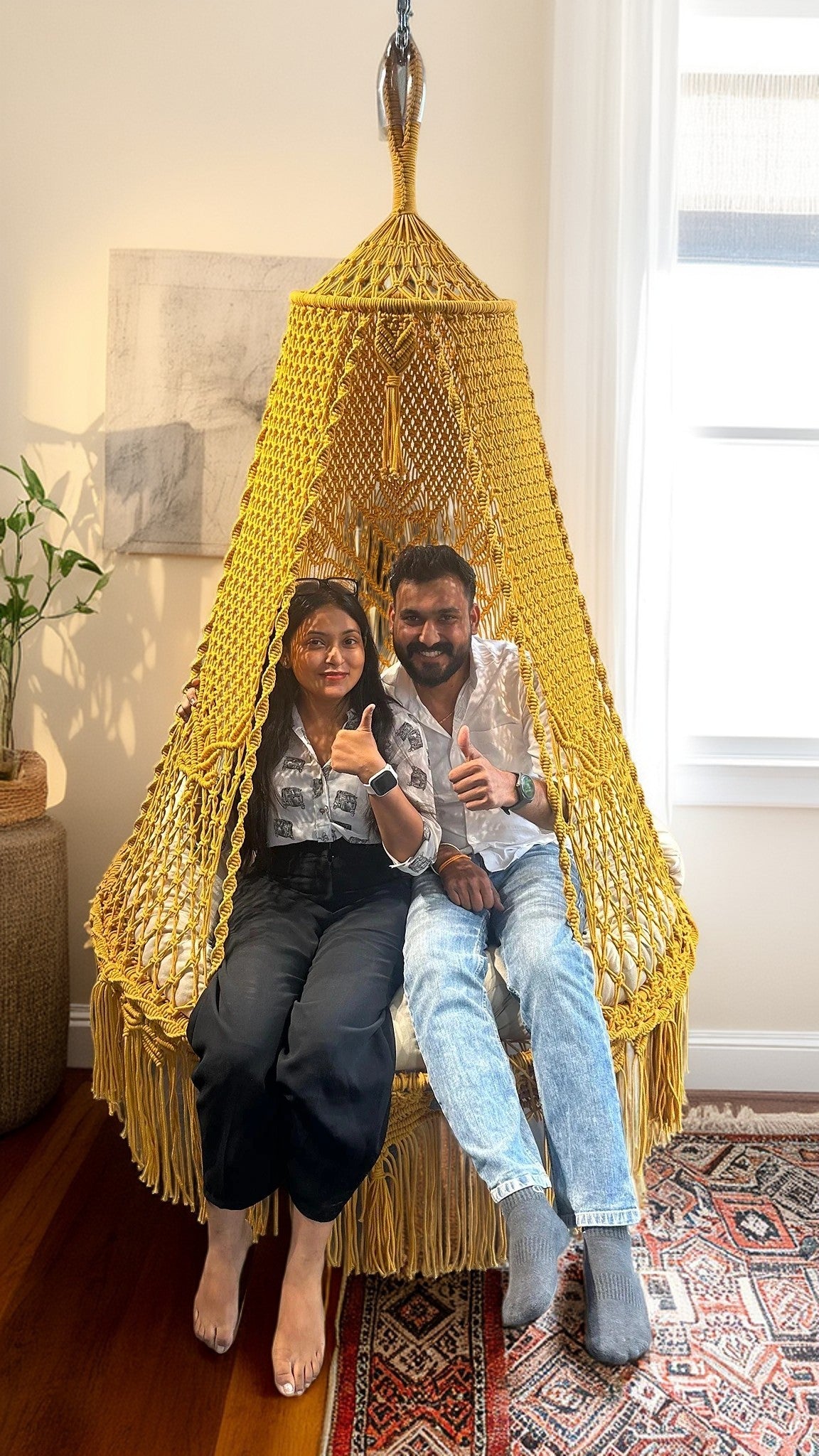Mustard Yellow 50 inches Hanging Hammock