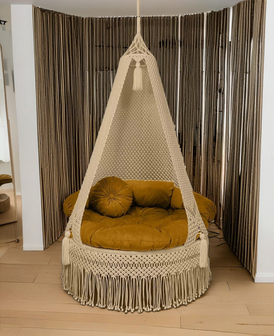 Peach Macrame hammock swing 35 inches