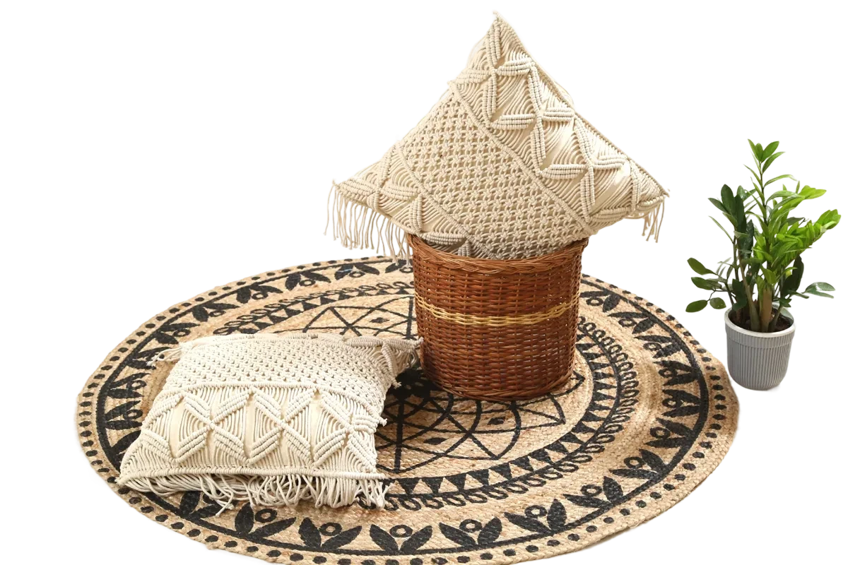 Luxury White Macrame Pillow