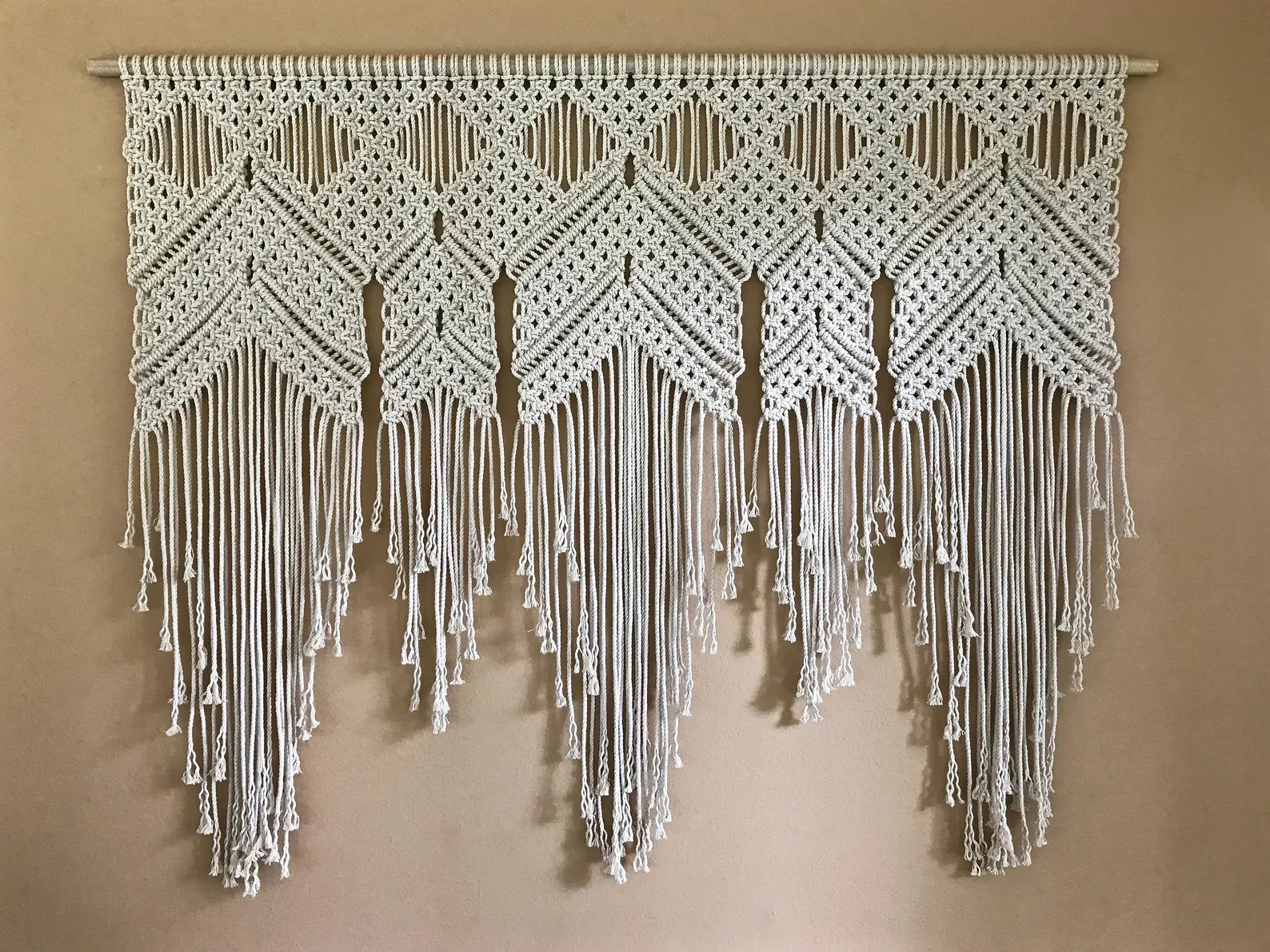 Macrame curtain wall hanging for room 40 inches