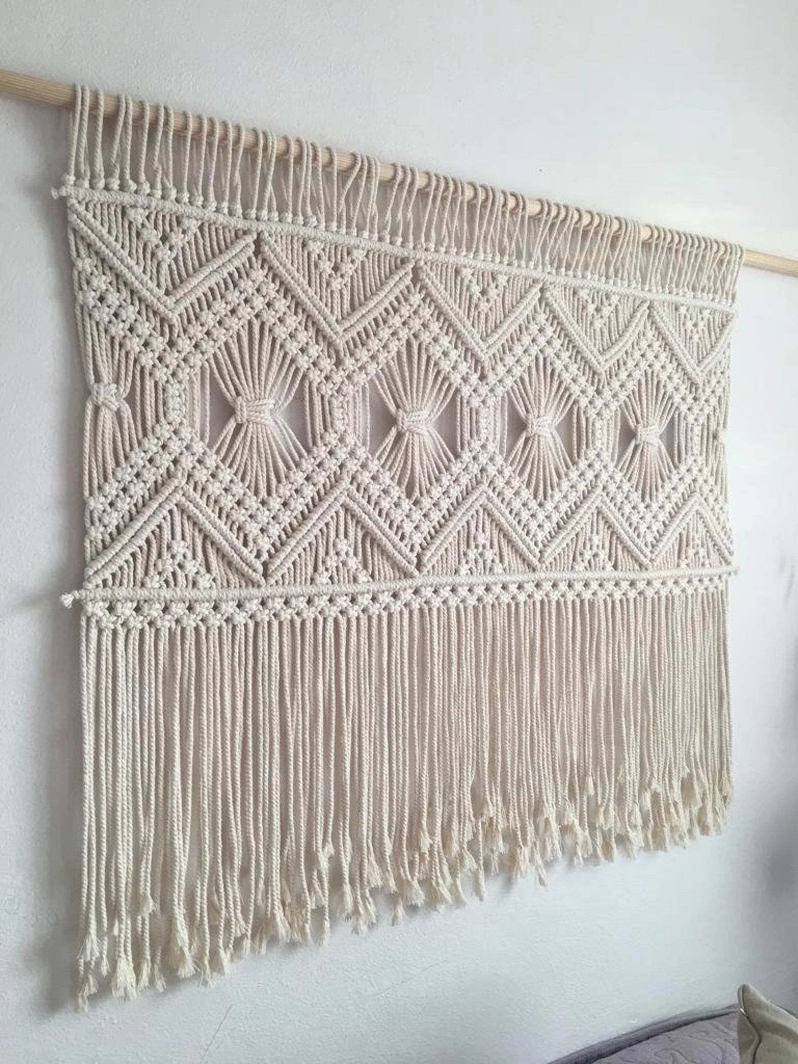 Macrame boho wall hanging tapestry for home decor