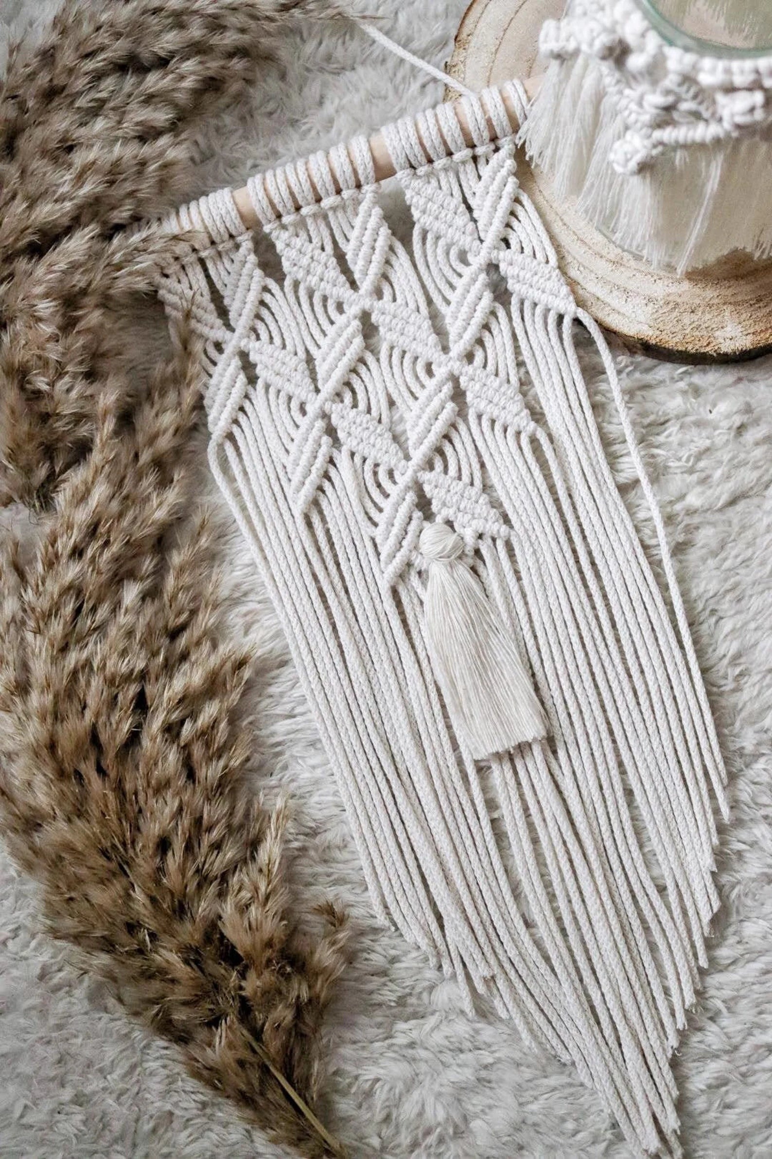 White Handwoven Macrame Wall Hanging