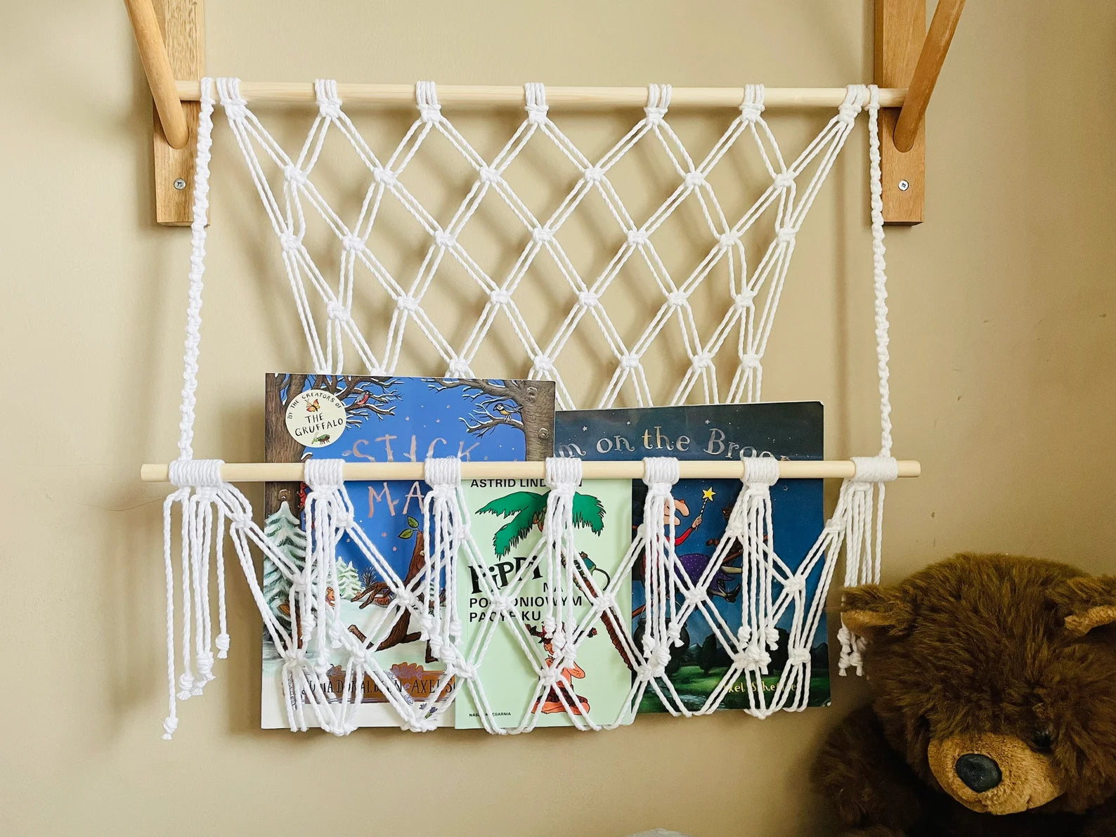 Macrame Hanging storage Basket for Toys