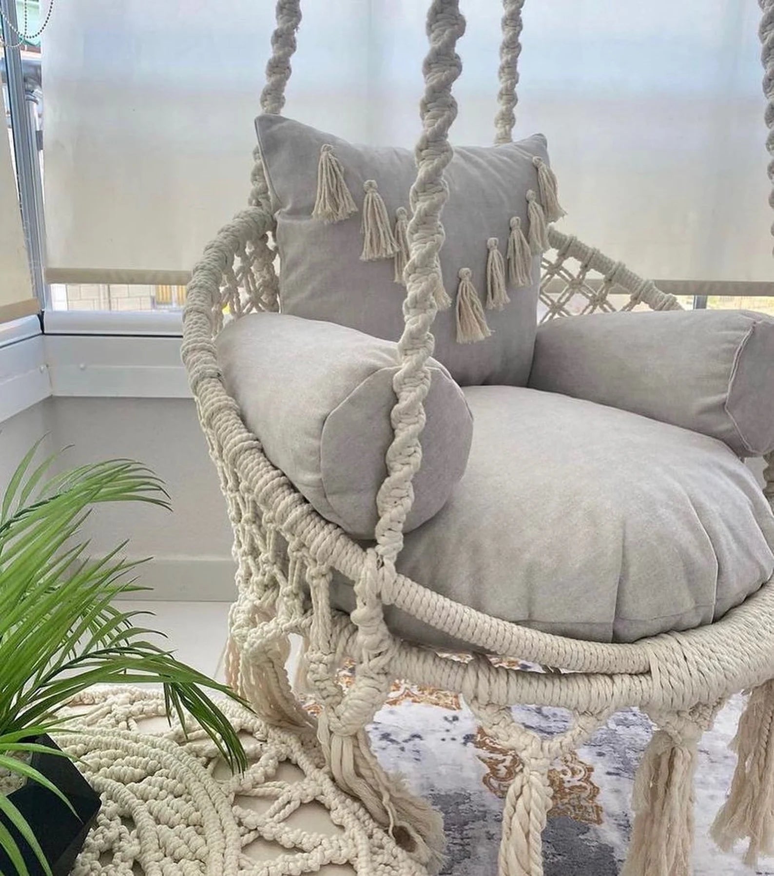 Boho hammock hanging swing chair for home