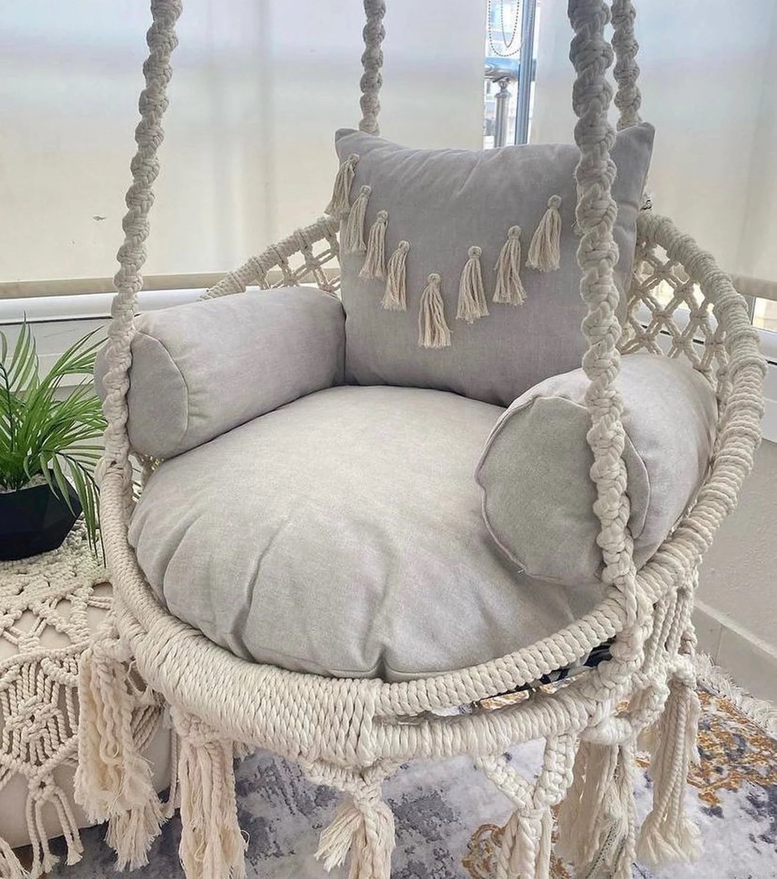Boho hammock hanging swing chair for home