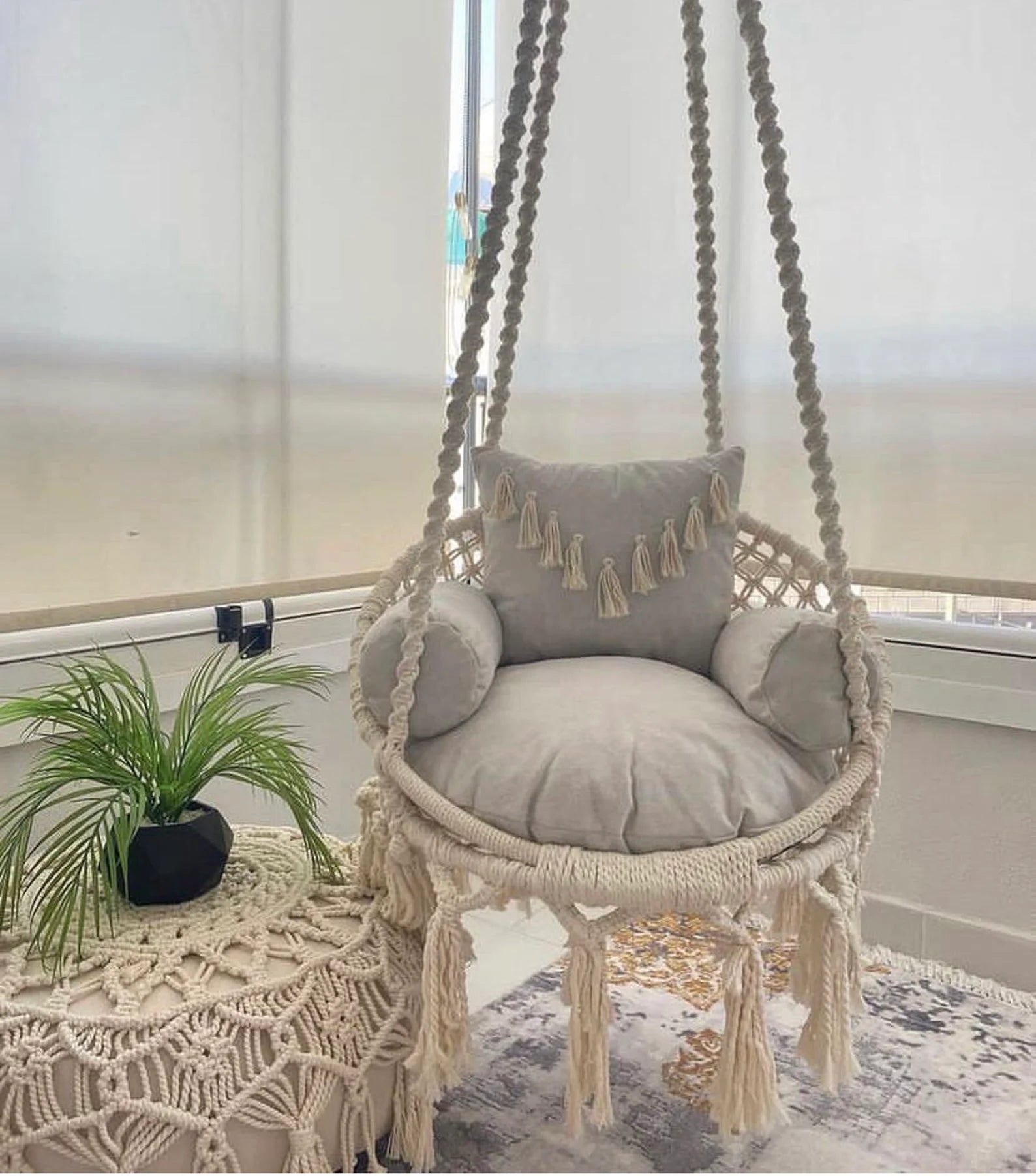 Boho hammock hanging swing chair for home