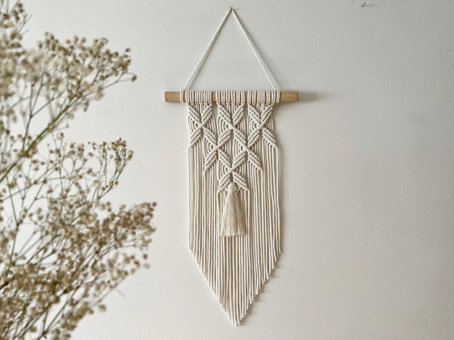White Handwoven Macrame Wall Hanging