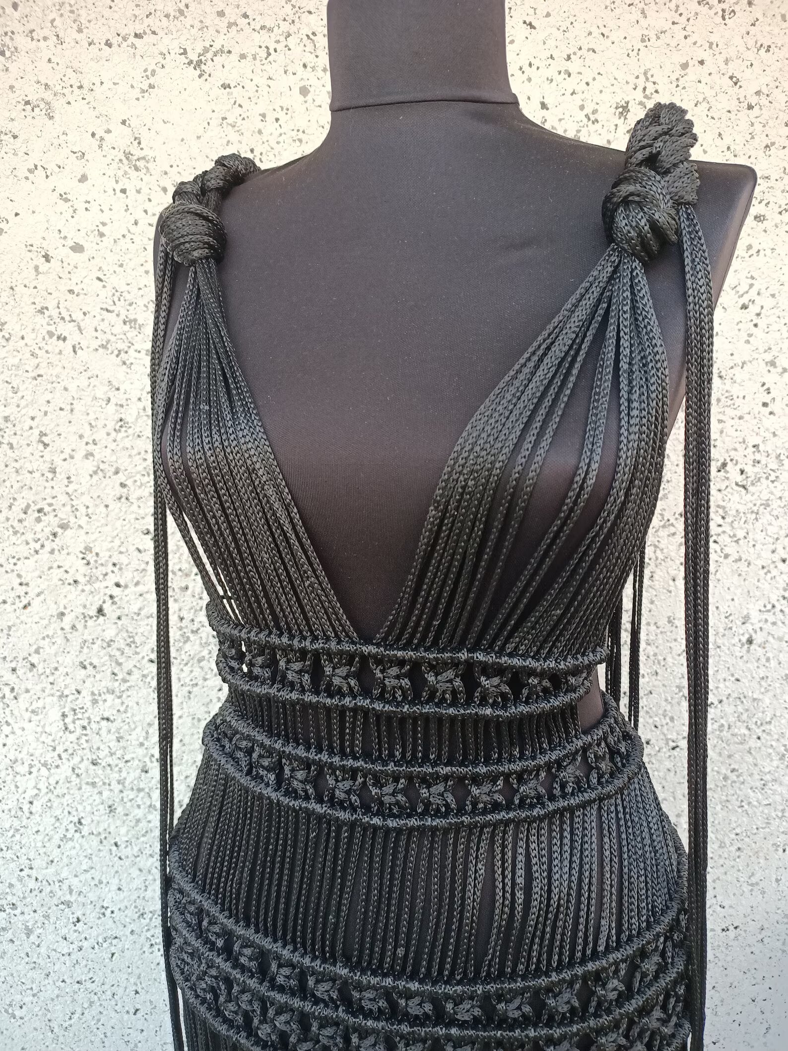 Black Macrame beach wear dress for women
