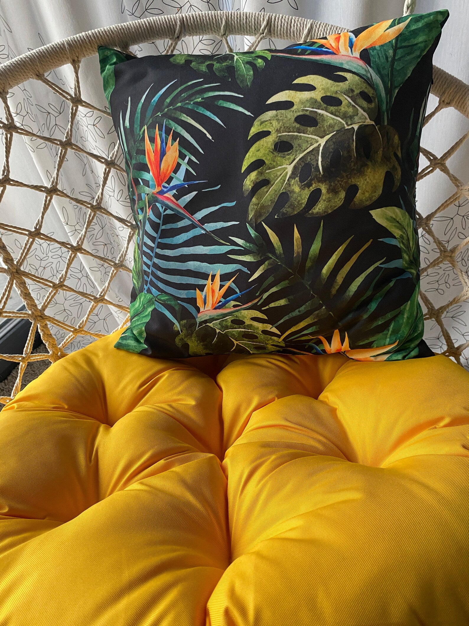 Boho Macrame hanging Swing Chair for indoors