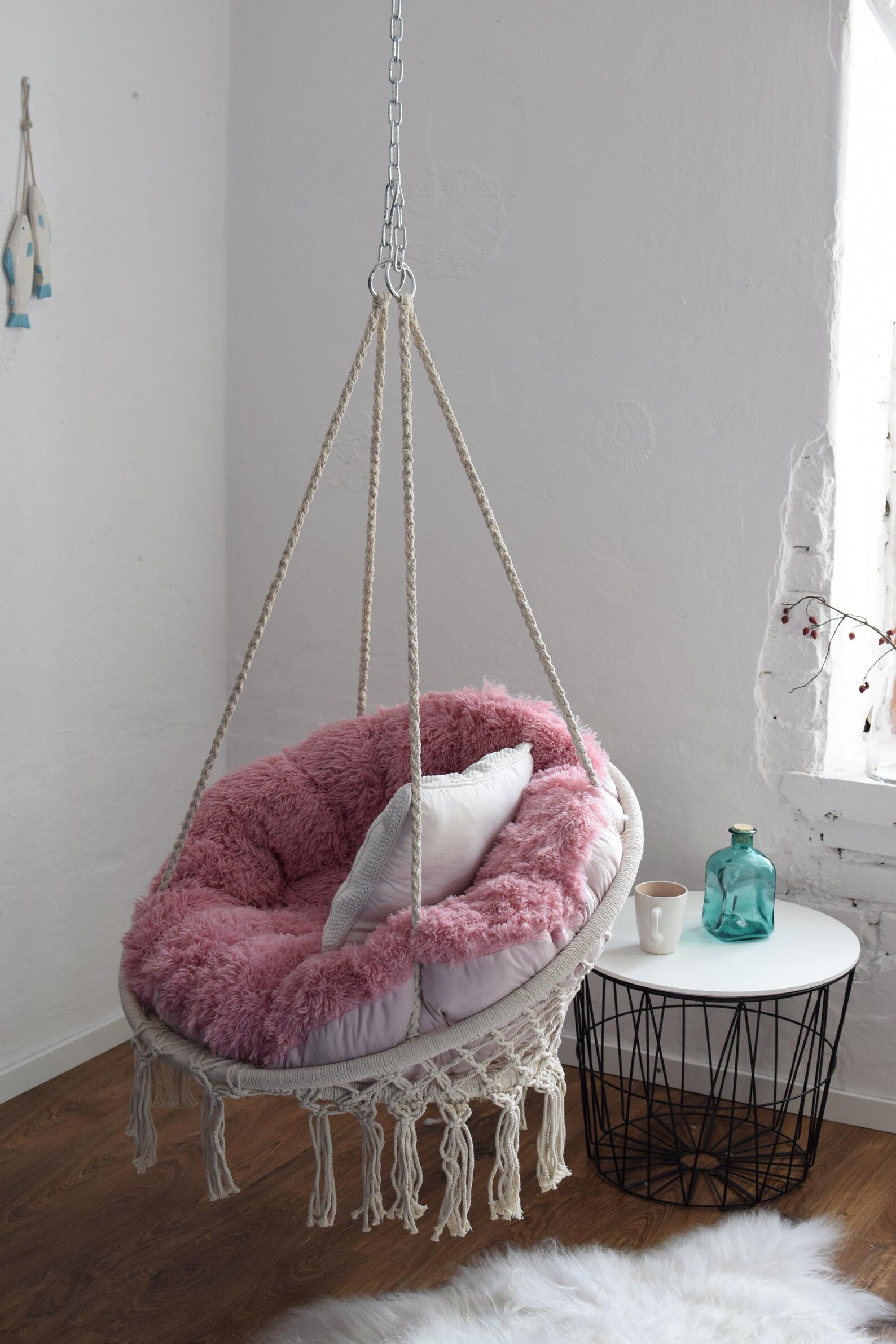 Handwoven Macrame Swing Chair for adult 35 inches