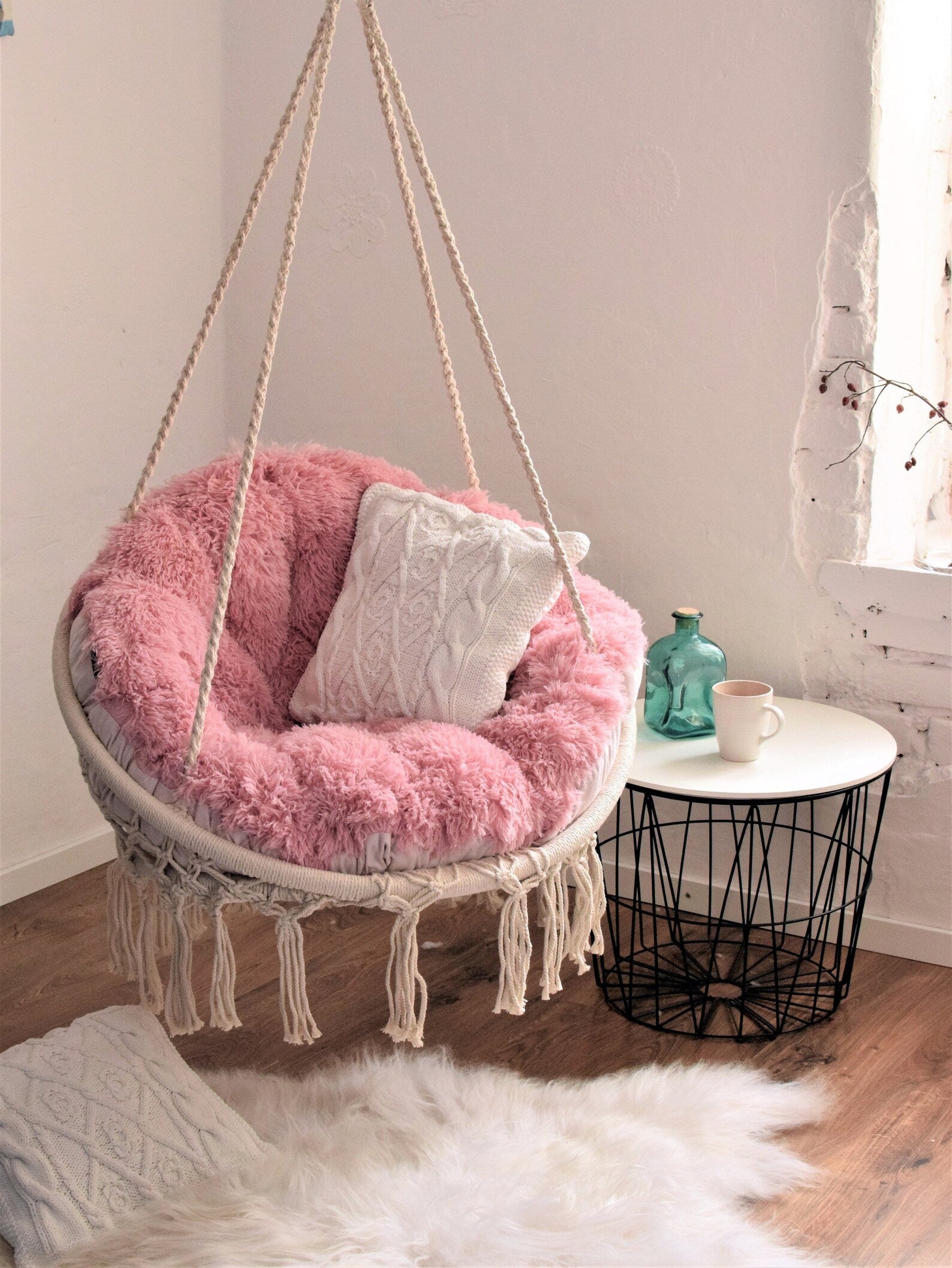 Handwoven Macrame Swing Chair for adult 35 inches