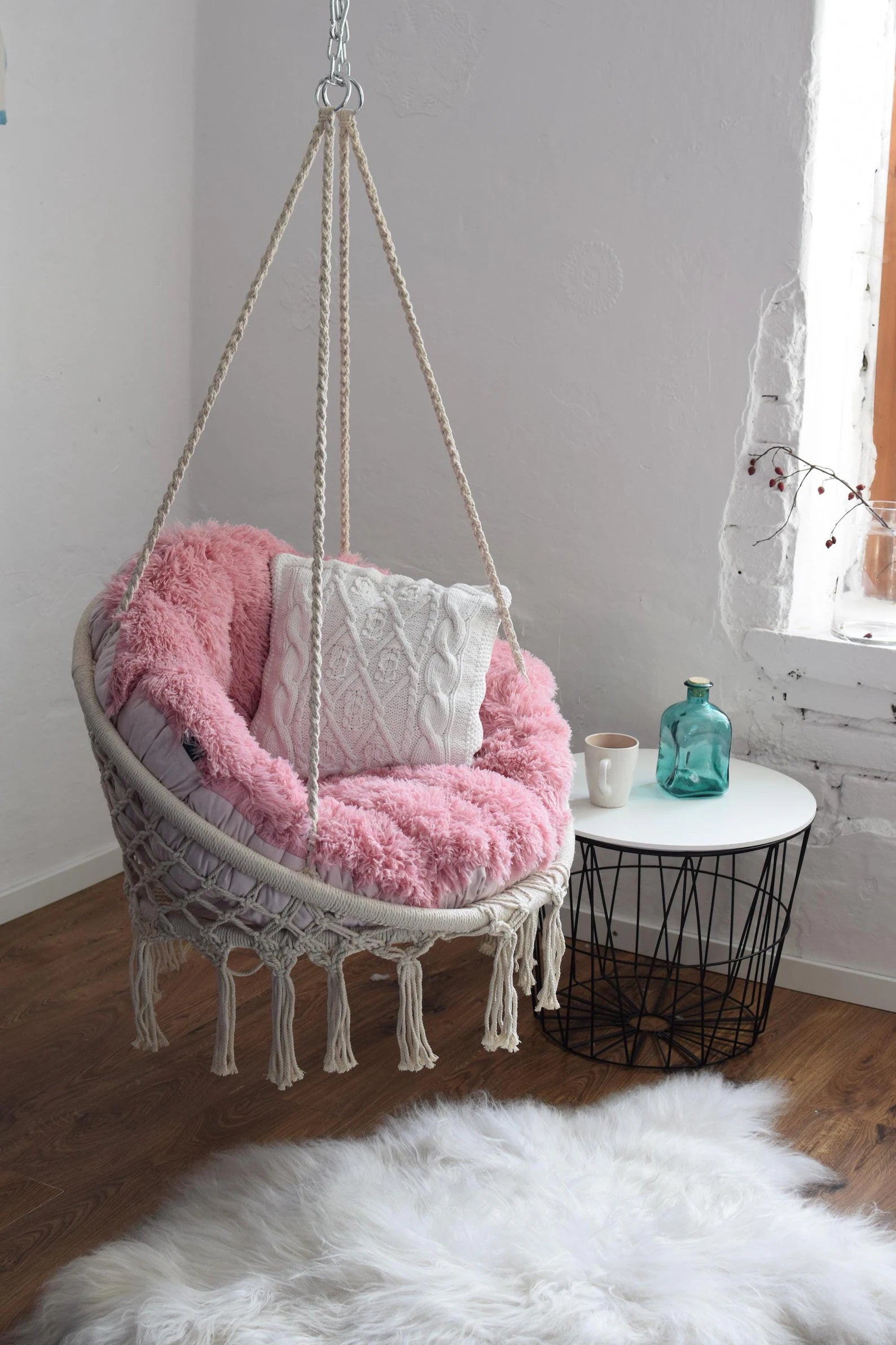 Handwoven Macrame Swing Chair for adult 35 inches
