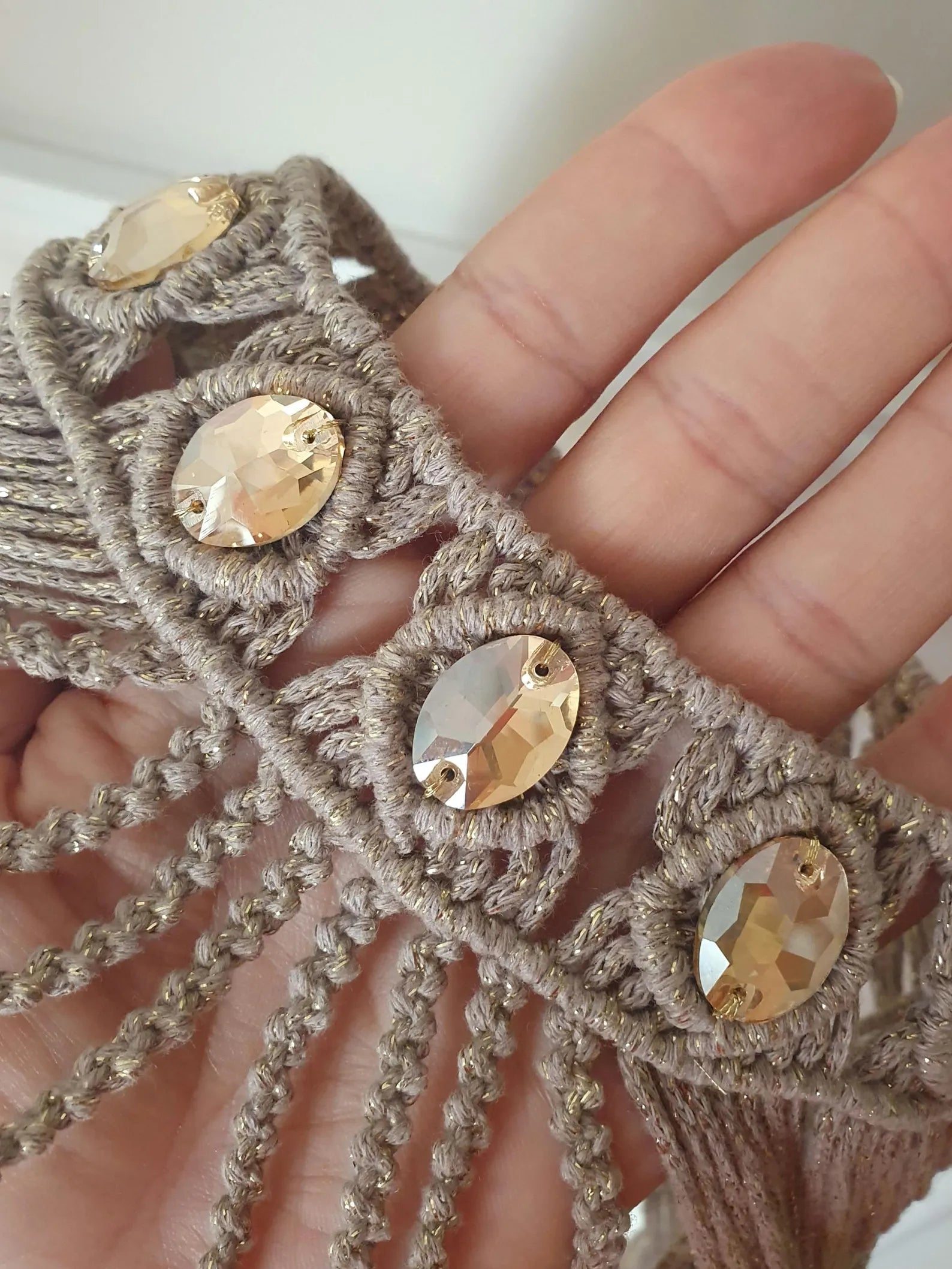 Luxe Embellished Macrame Dress