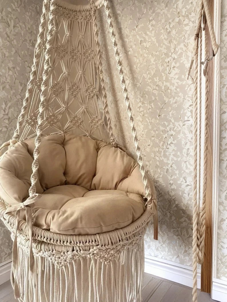 Bohemian macrame swing for indoor 30 Inches