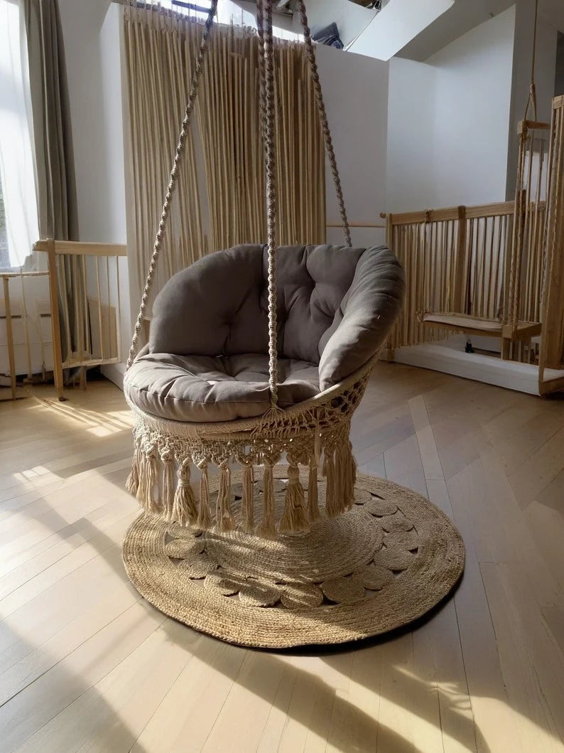 Macrame swing 35 inches hanging for home