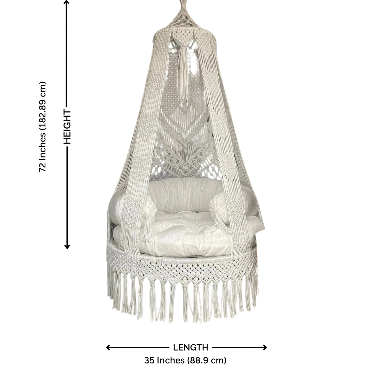 Dreamy White Macrame Swing