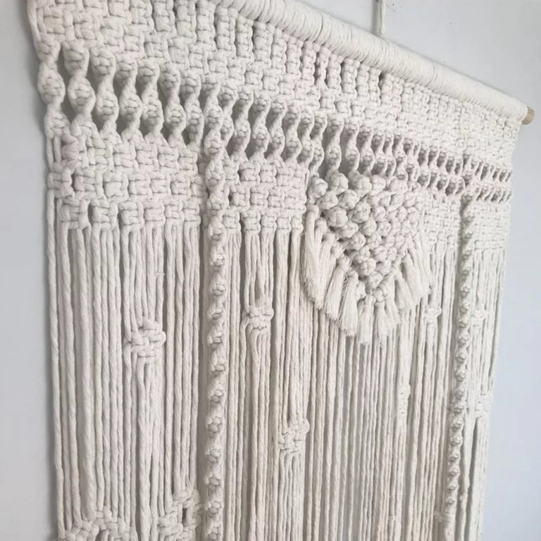 Pure White Macrame Curtains