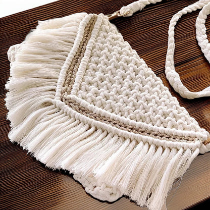 Classic White Macrame Handbag