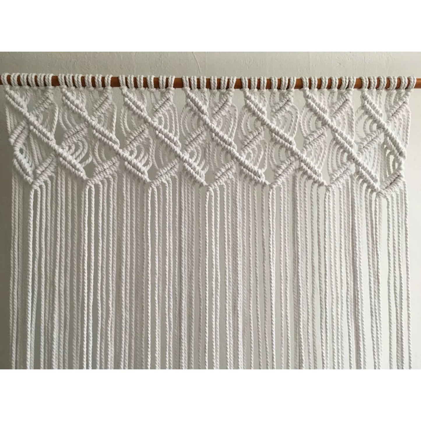 Textured White Macrame Curtain