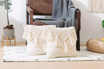 Premium White Macrame Pillow