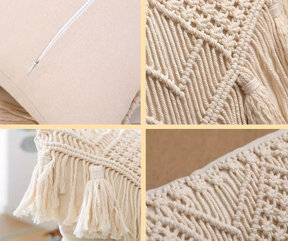 Premium White Macrame Pillow