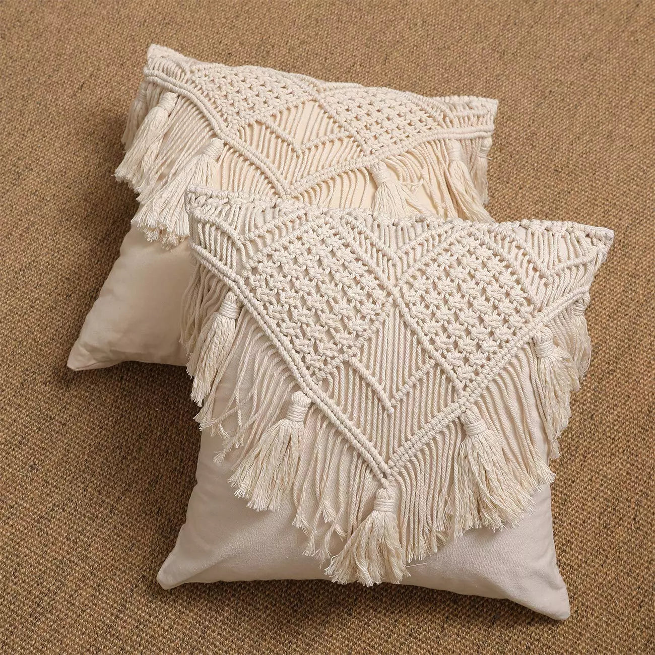 Premium White Macrame Pillow