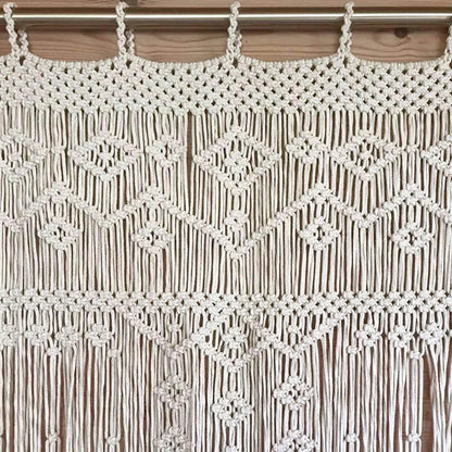 White Boho Macrame Curtains