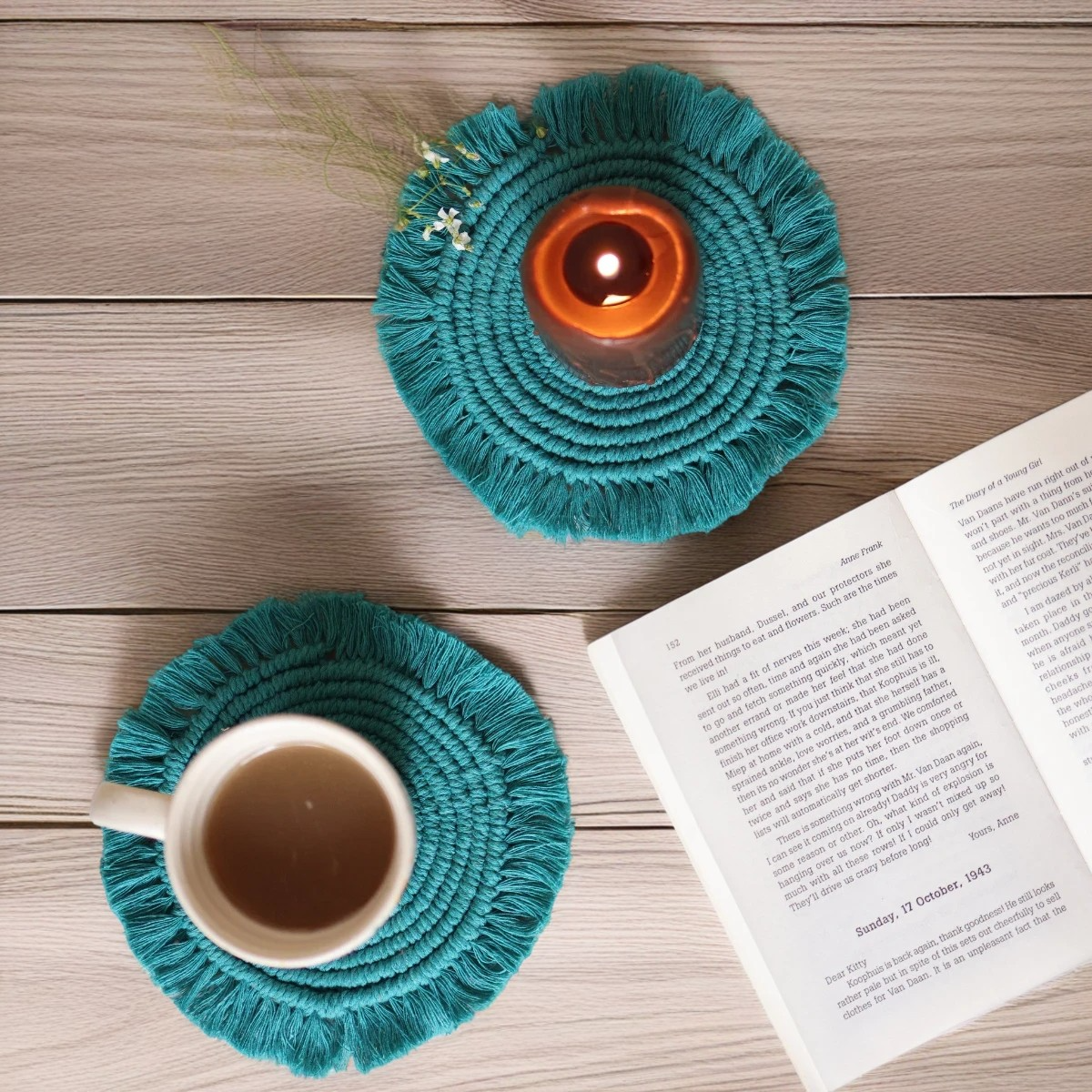 Natural Cotton Macrame Coasters