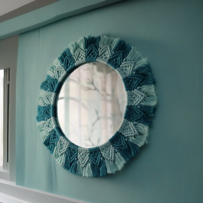 Ocean Breeze Macrame Mirror