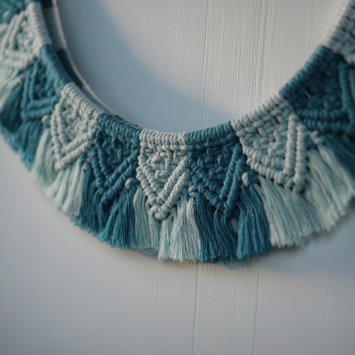 Ocean Breeze Macrame Mirror