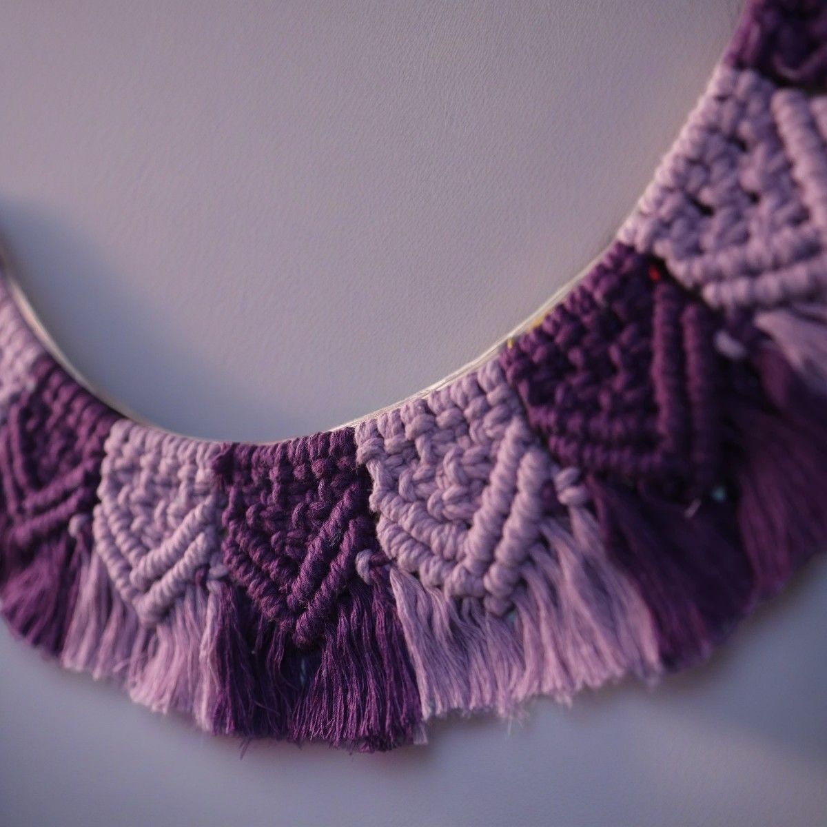 Lavender Bloom Macrame Mirror